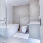 modern minimalist bathroom, interior, toilet, shower, home, sink, clean, bath, room, white, wc, washcloset, mirror, tile, house, hotel, luxury, bathtub, nobody, floor, new, glass, indoors, apartment, restroom, toilet, toilet, toilet, toilet, toilet, shower, shower, hotel